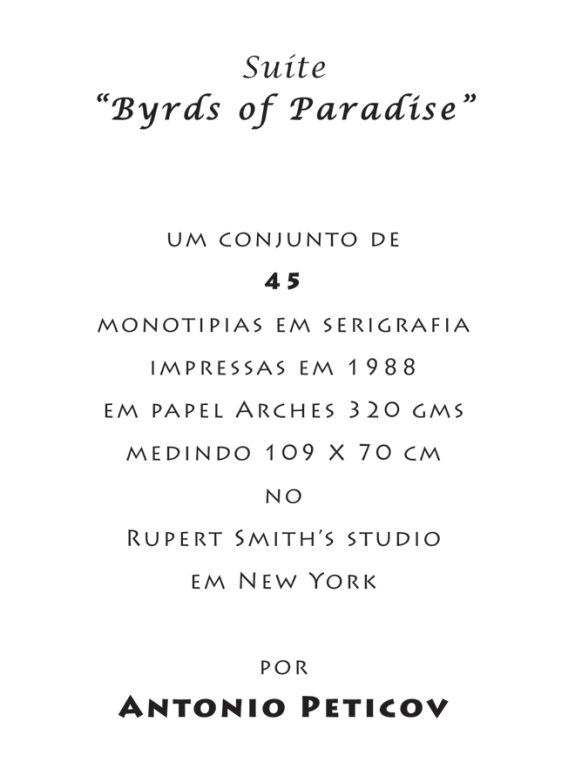 Suite Birds of Paradise – Introdução